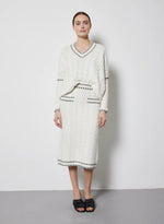Pull poncho Notshy Anushka Ecru/Noir