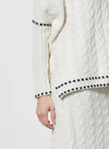 Pull poncho Notshy Anushka Ecru/Noir