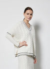 Pull poncho Notshy Anushka Ecru/Noir