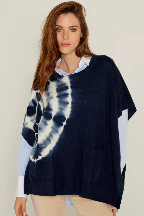 Pull Poncho Five Tie and Dye Navy