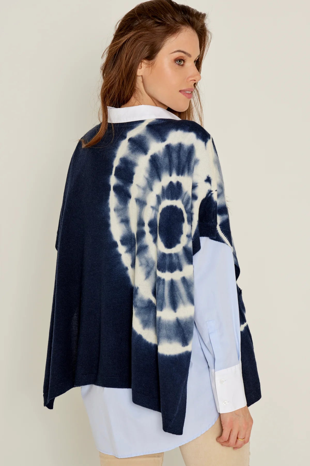 Pull Poncho Five Tie and Dye Navy