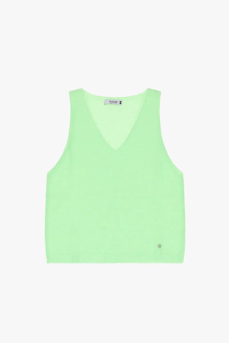 Pull sans manches Please Verde Fluo