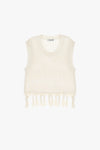 Pull sans manches Please en mailles Ecru