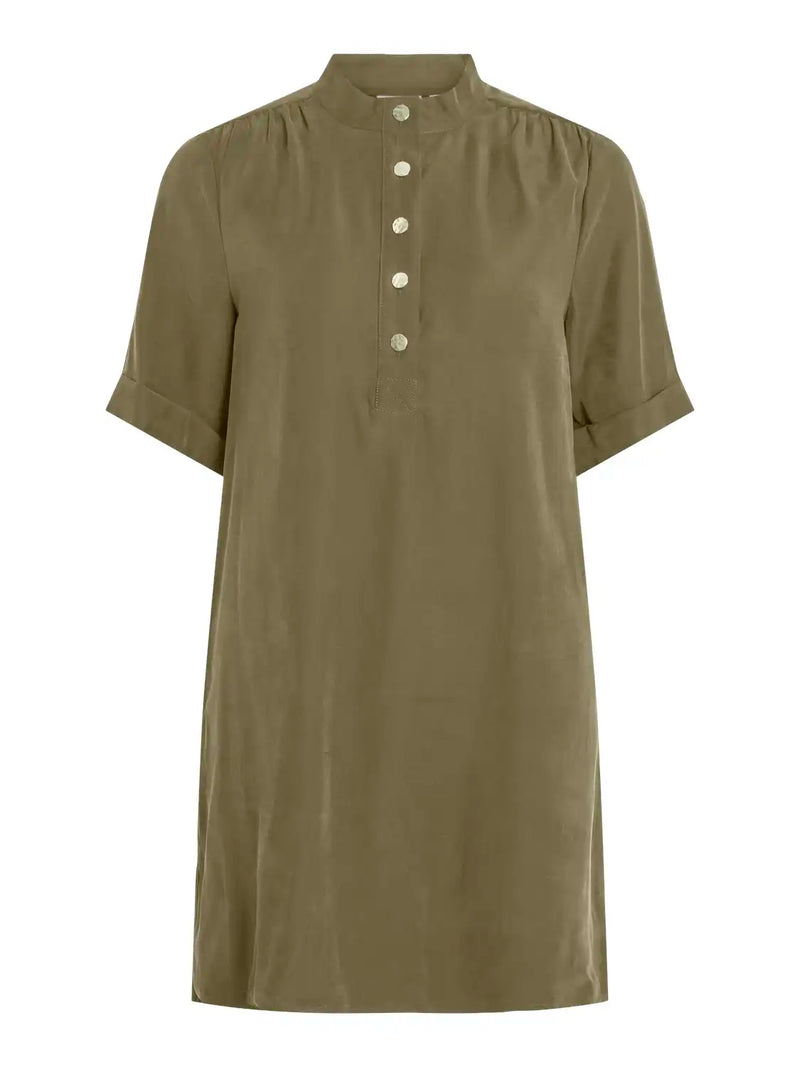 Robe col boutonnée Vila Vigalato Gothic Olive