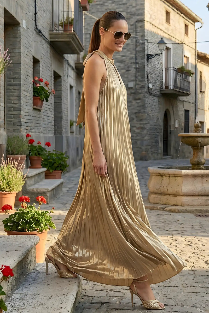 Robe longue plissée Dixie Oro