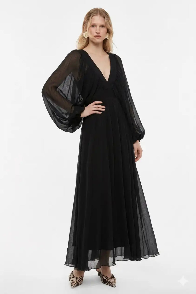 Robe longue fluide Imperial Nero