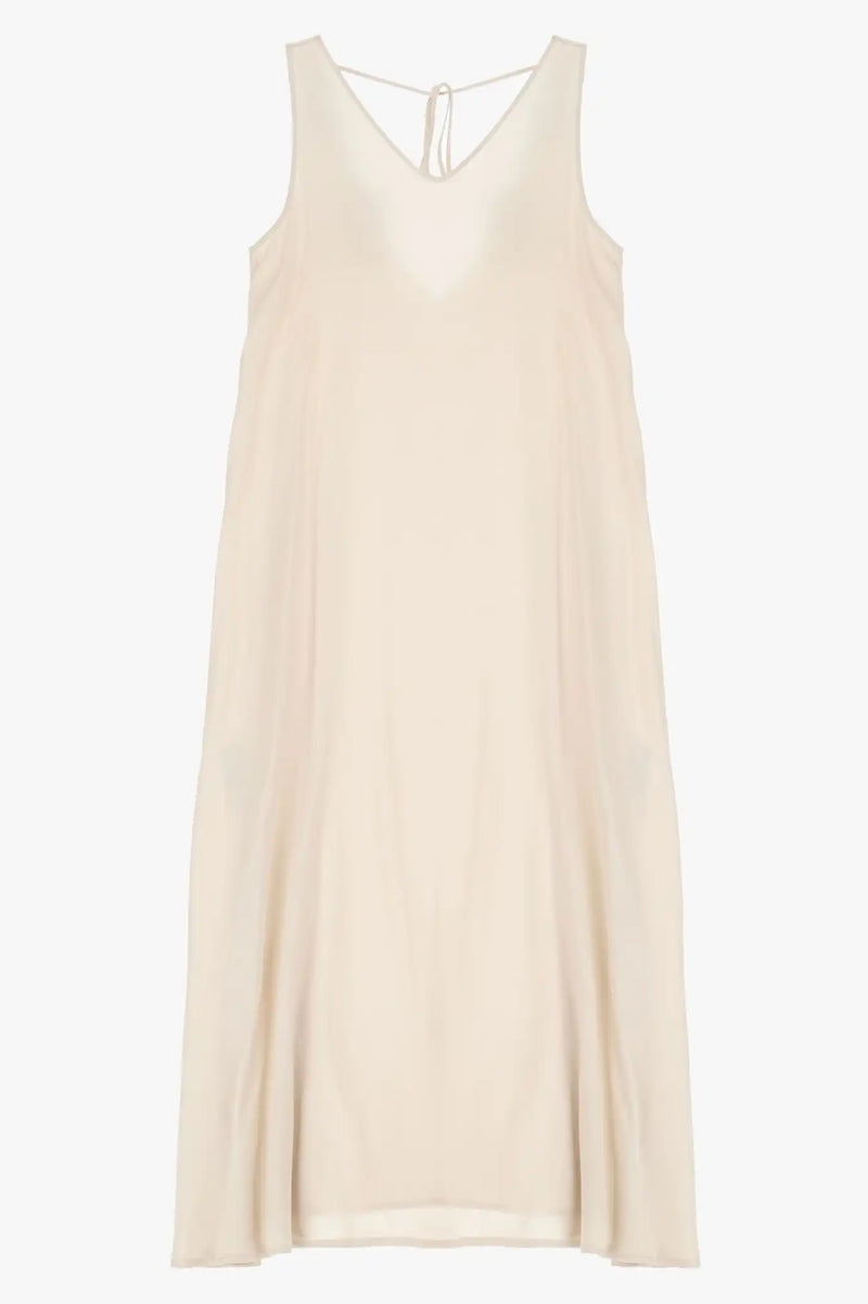 Robe longue Please dos décolleté Champagne