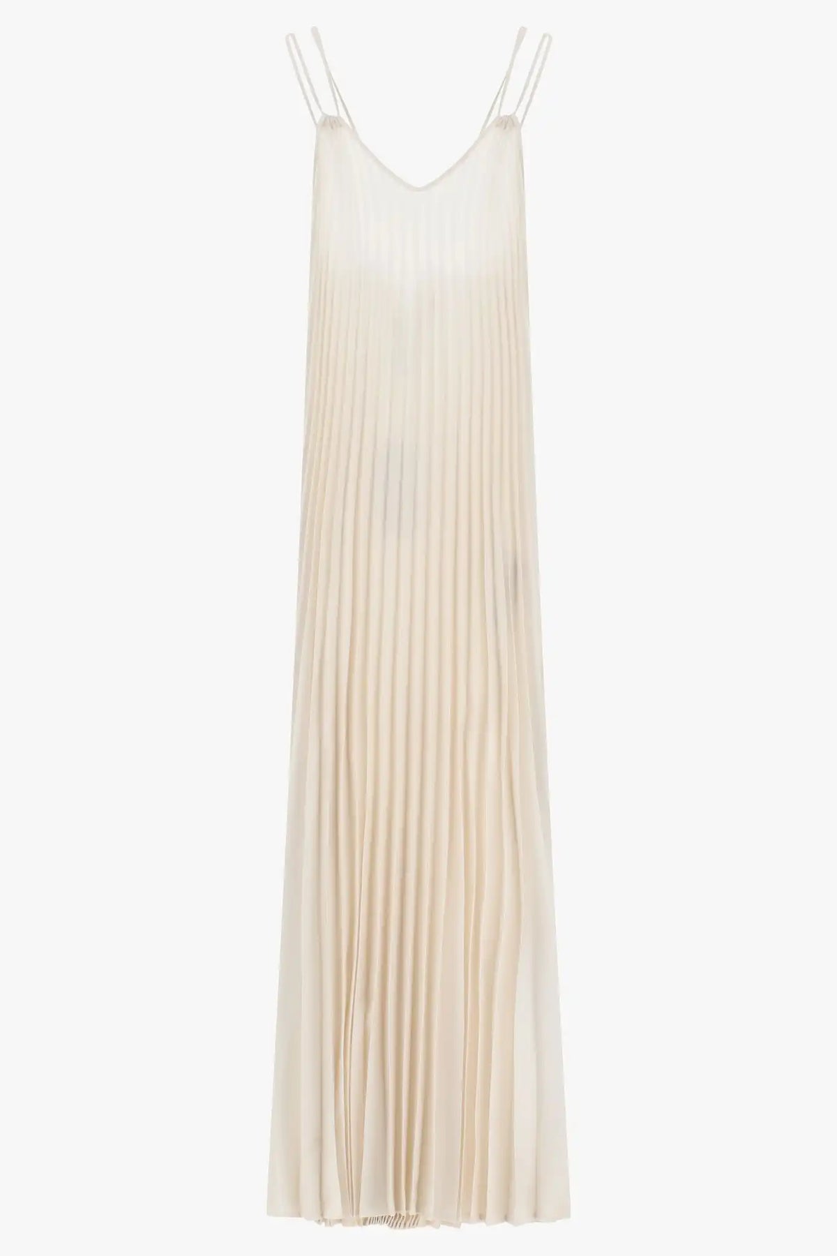 Robe longue Imperial plissée Champagne