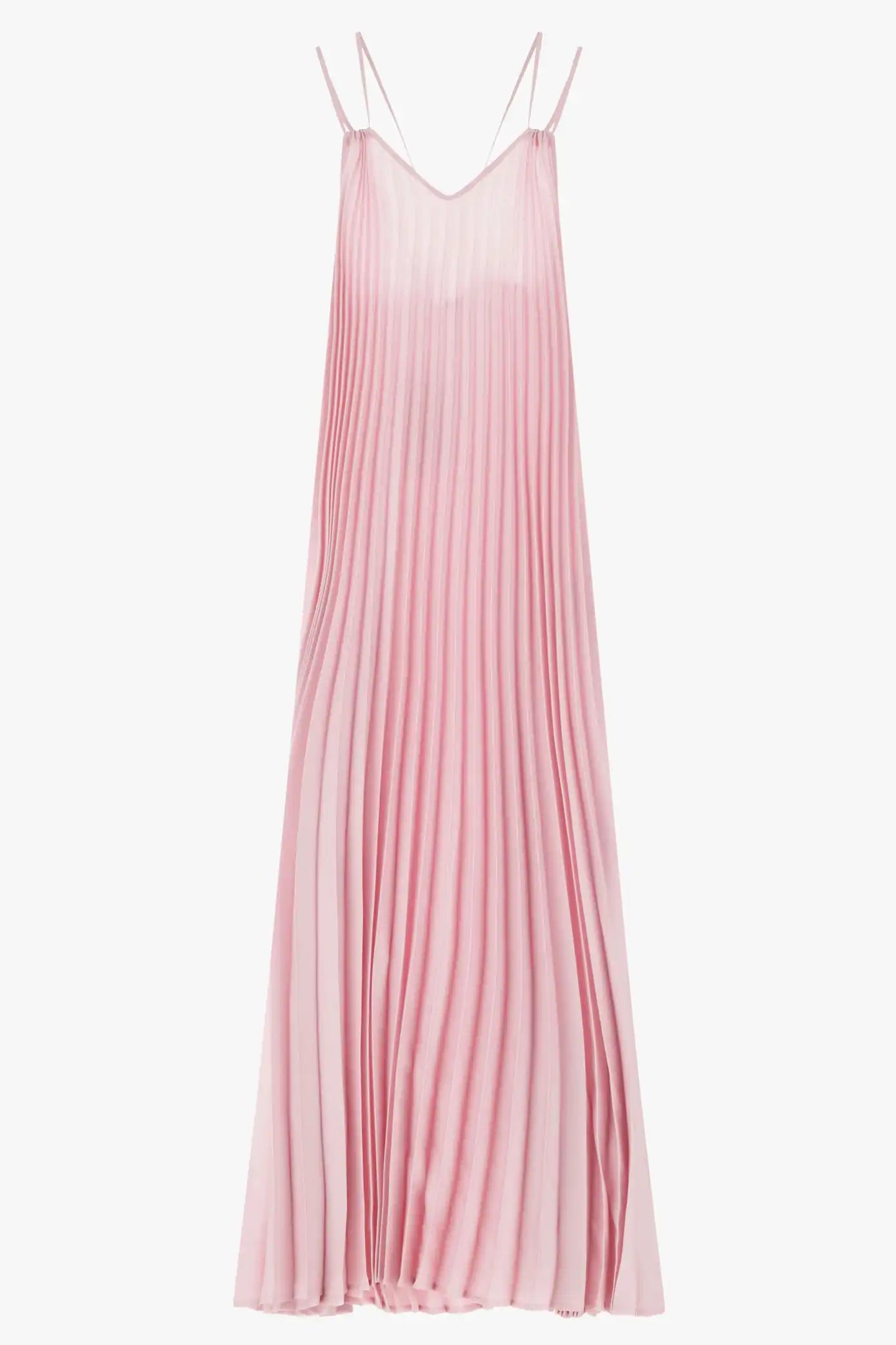 Robe longue Imperial plissée Rosa Confetto
