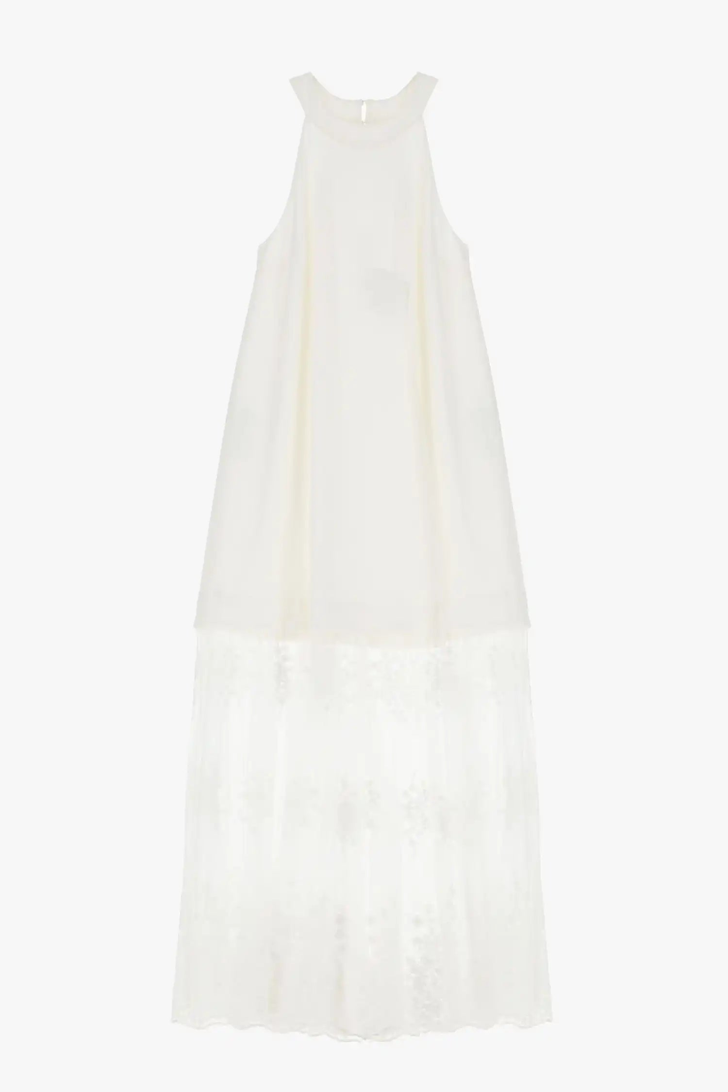 Robe longue Imperial avec dentelle Panna