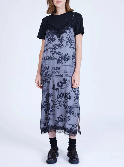 Robe longue Notshy Ivy Charbon/Noir