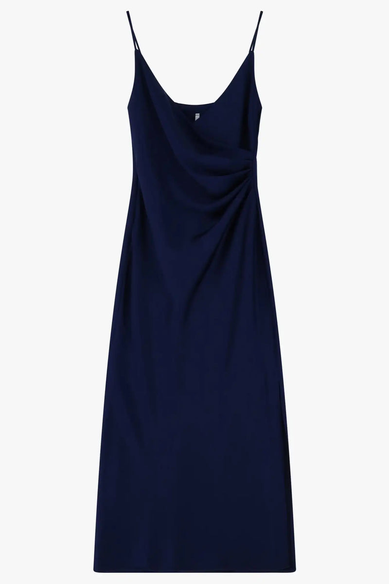 Robe mi-longue Imperial drapé Blu