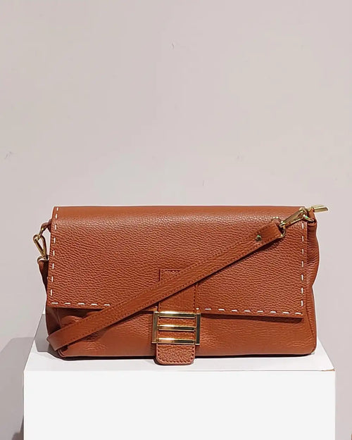 Sac à main Baguette en cuir Camel