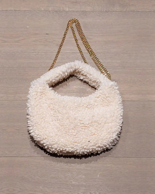 Sac à main une anse Sherpa Blanc