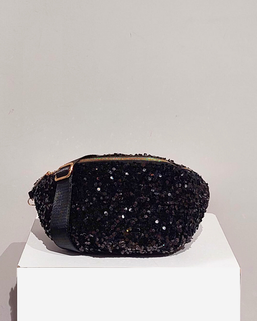 Sac Banane à sequins Noir