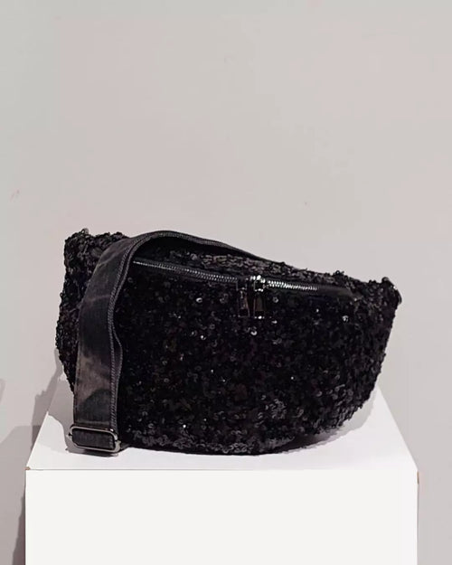 Sac Banane à sequins Noir