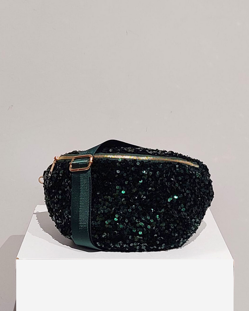Sac Banane à sequins Emeraude