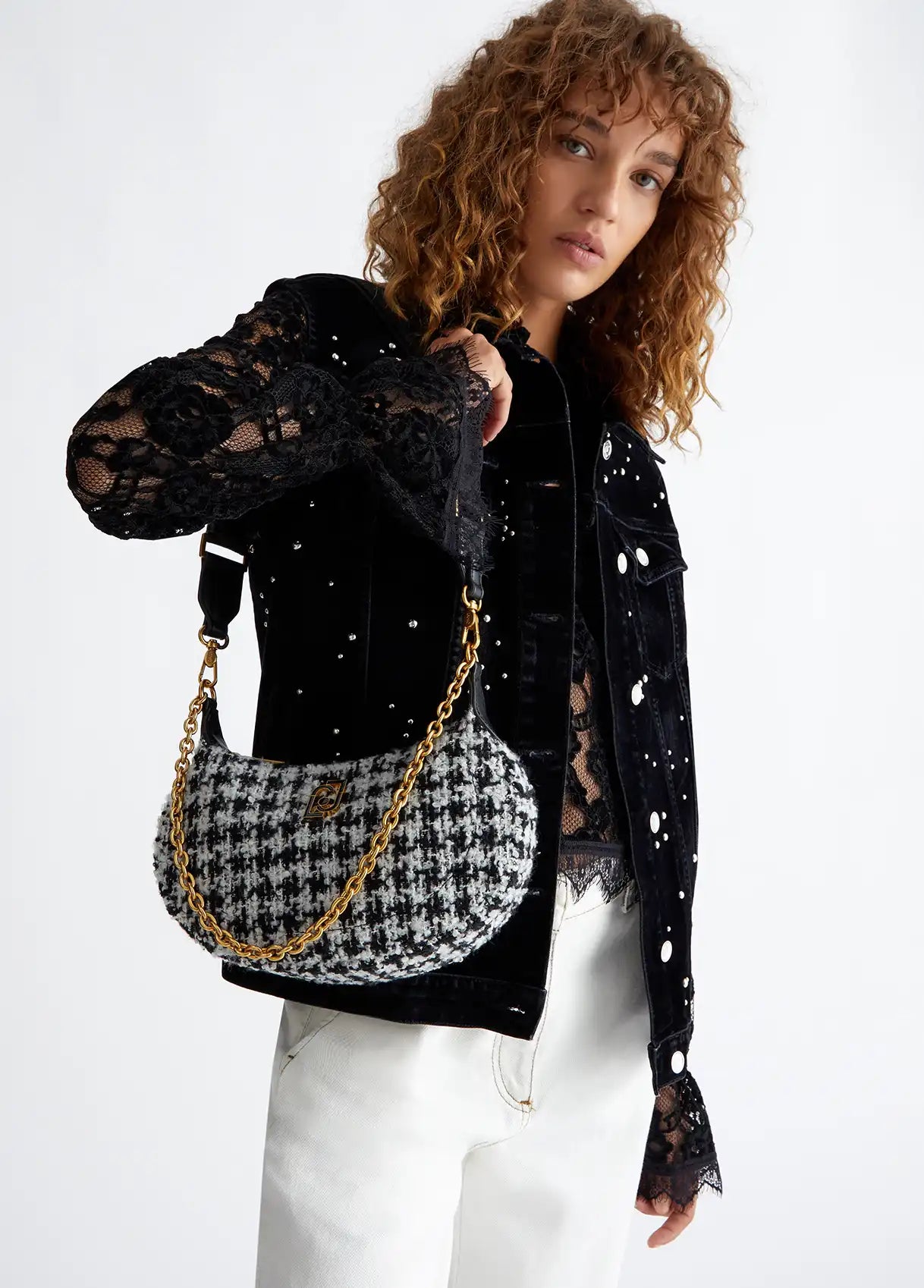 Sac porte main LIU JO pied de poule Livraison GRATUITE Boutique Access Nykita