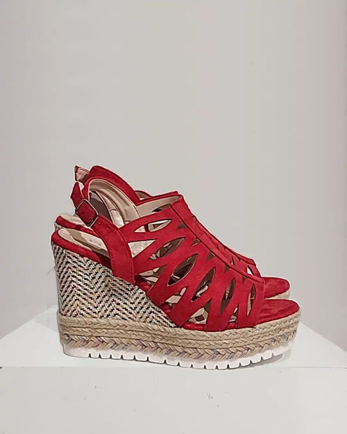 Sandales Compensées Cassis Mariella Rouge