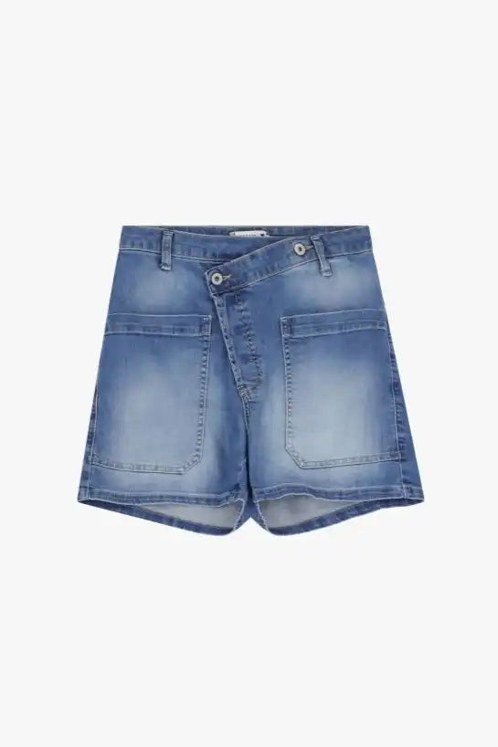 Short Please asymétrique Blu denim