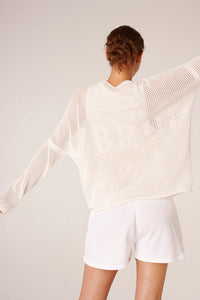 Sweat Liv Bergen crochet "LVBRGN" Offwhite