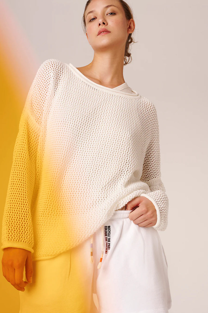 Sweat Liv Bergen crochet "LVBRGN" Offwhite