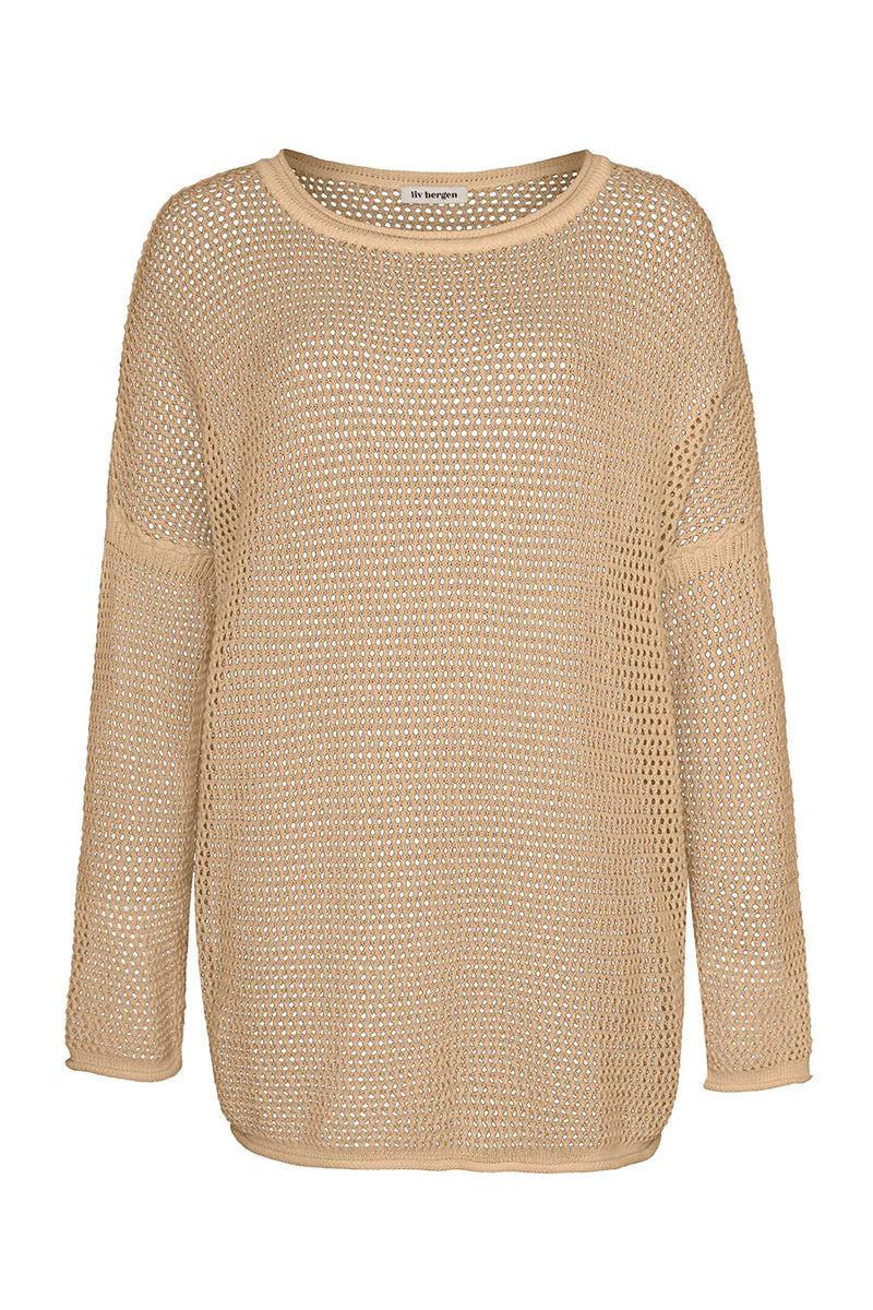 Sweat Liv Bergen crochet "LVBRGN" Sand
