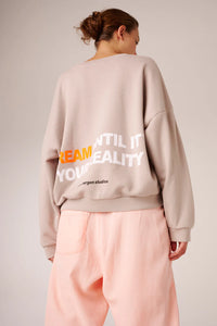 Sweat Liv Bergen "Dream until it's your reality" Noisette