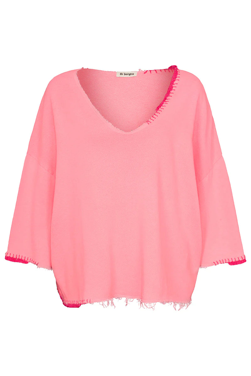Sweat Liv Bergen cousu main Neon Coral