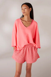 Sweat Liv Bergen cousu main Neon Coral