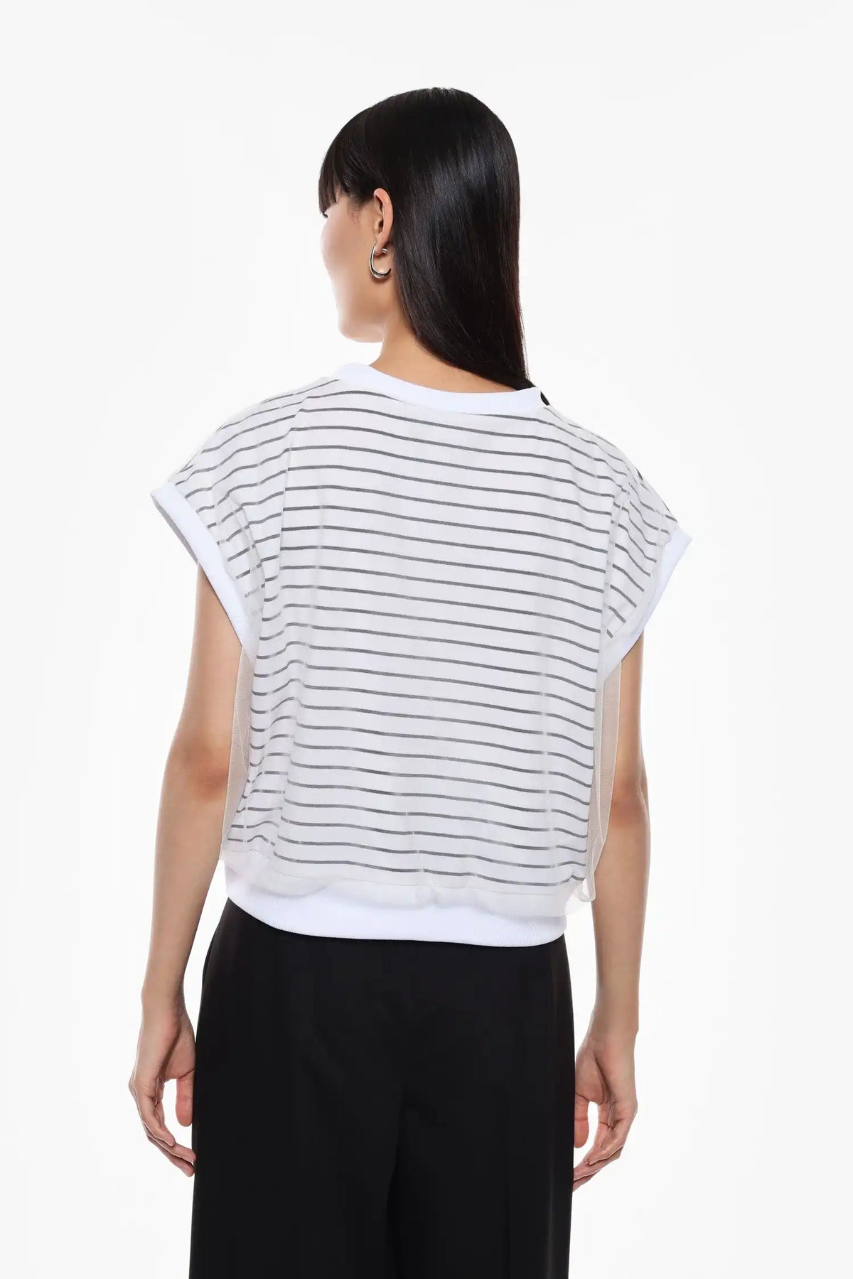 Sweat Imperial manches courtes Bianco/Nero