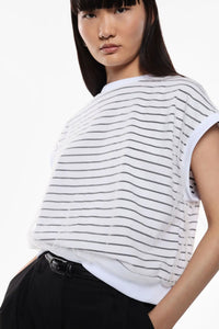 Sweat Imperial manches courtes Bianco/Nero