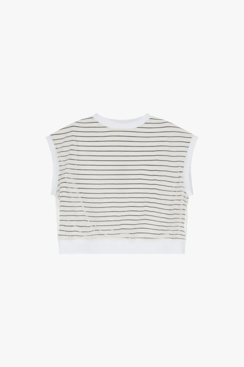 Sweat Imperial manches courtes Bianco/Nero