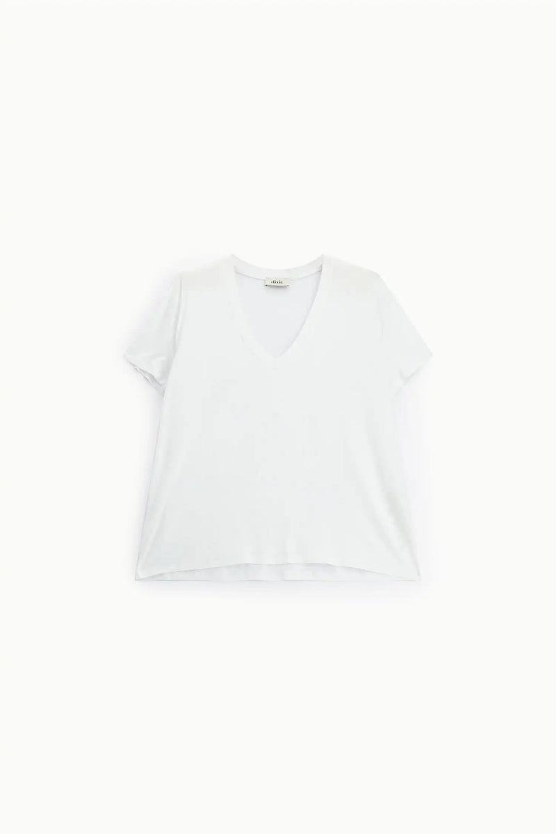 T-shirt Col V Dixie Bianco