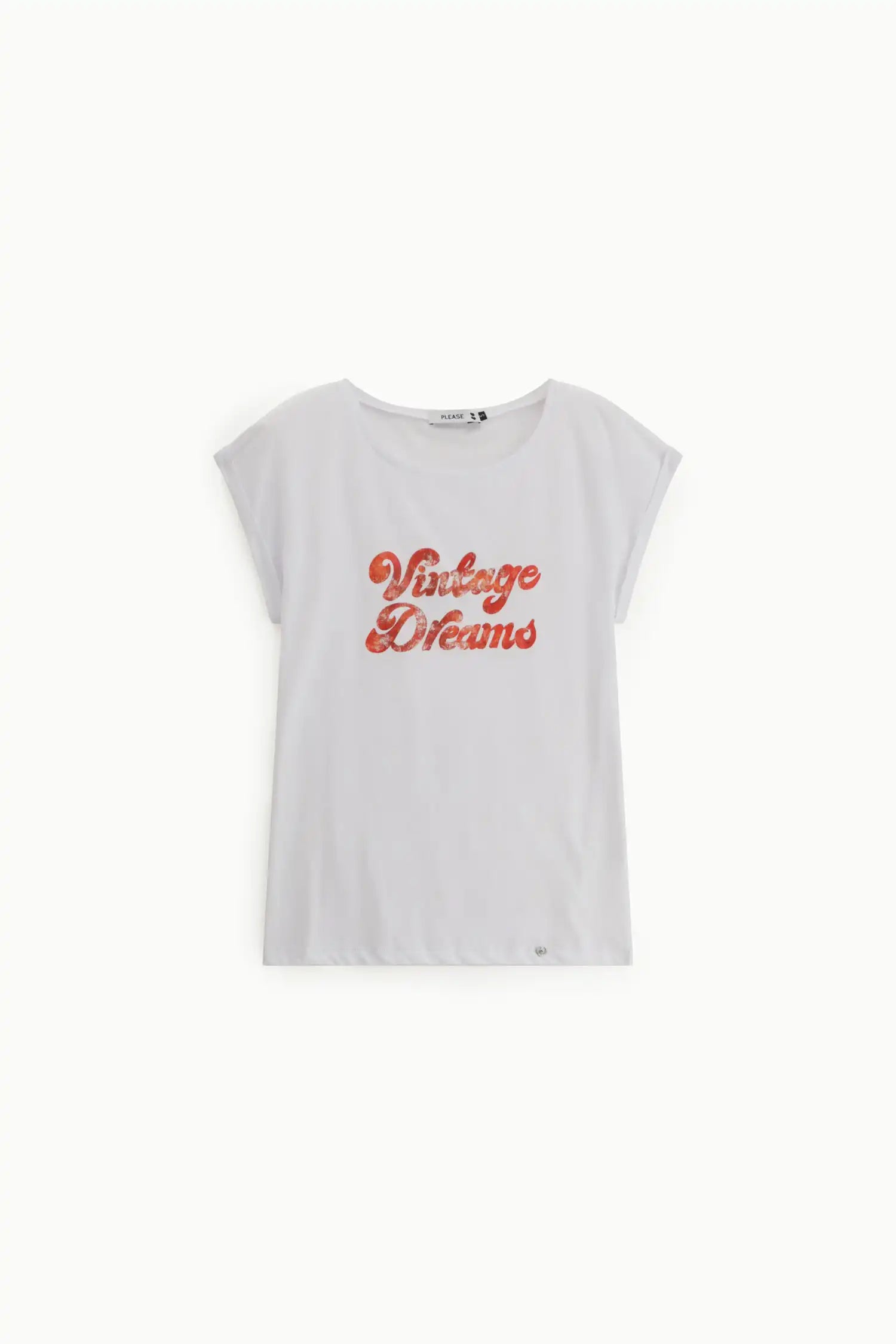 T-shirt Please imprimé "Vintage Dreams" Bianco