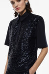 T-shirt Imperial à sequins Blu