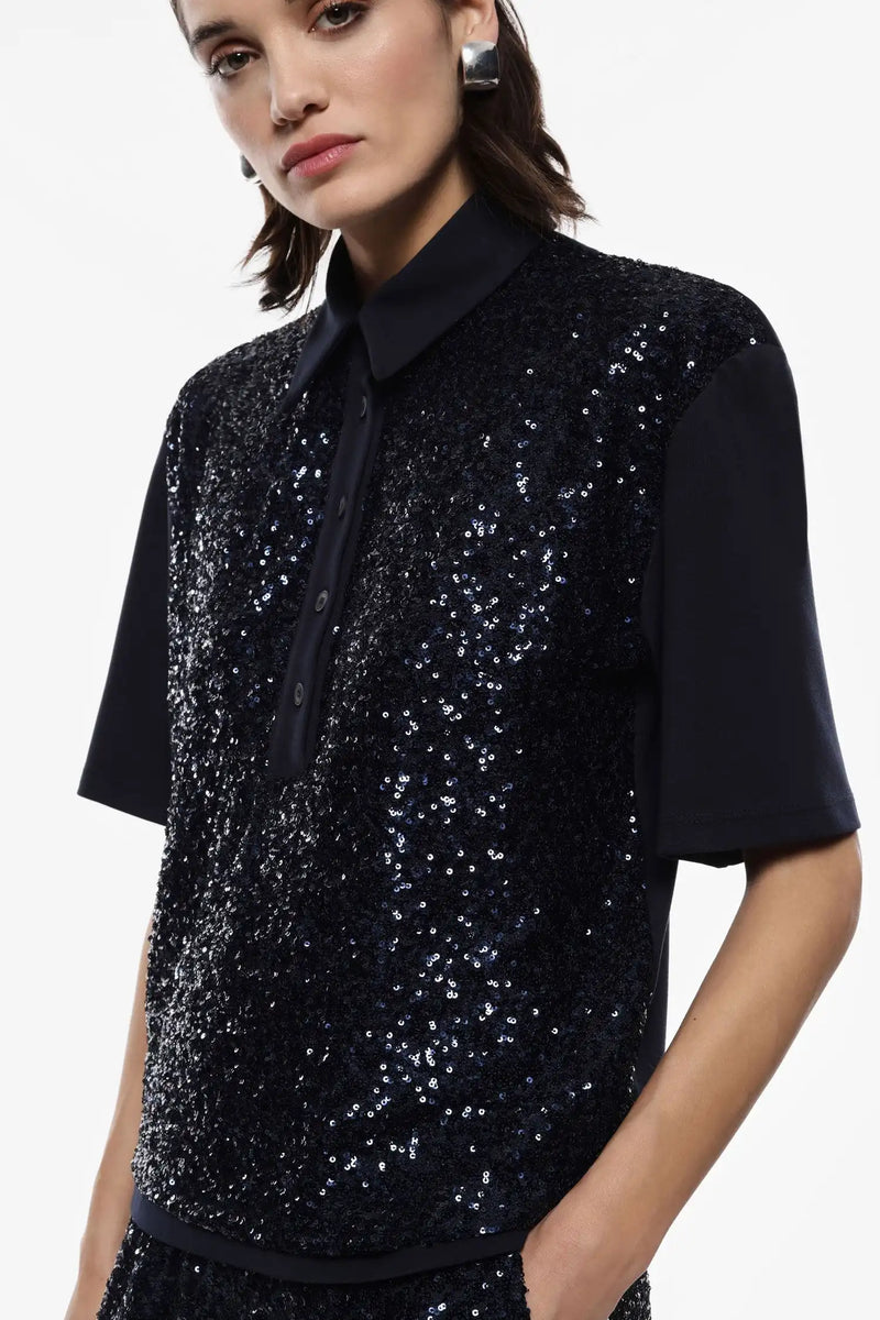 T-shirt Imperial à sequins Blu