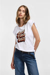 T-shirt Please imprimé "GOOD VIBES ONLY" Bianco