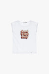 T-shirt Please imprimé "GOOD VIBES ONLY" Bianco