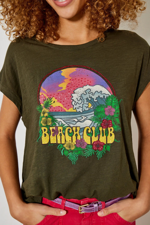 T-shirt Five Beach Club Kaki