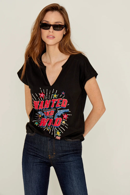 T-shirt Five Wanted Noir