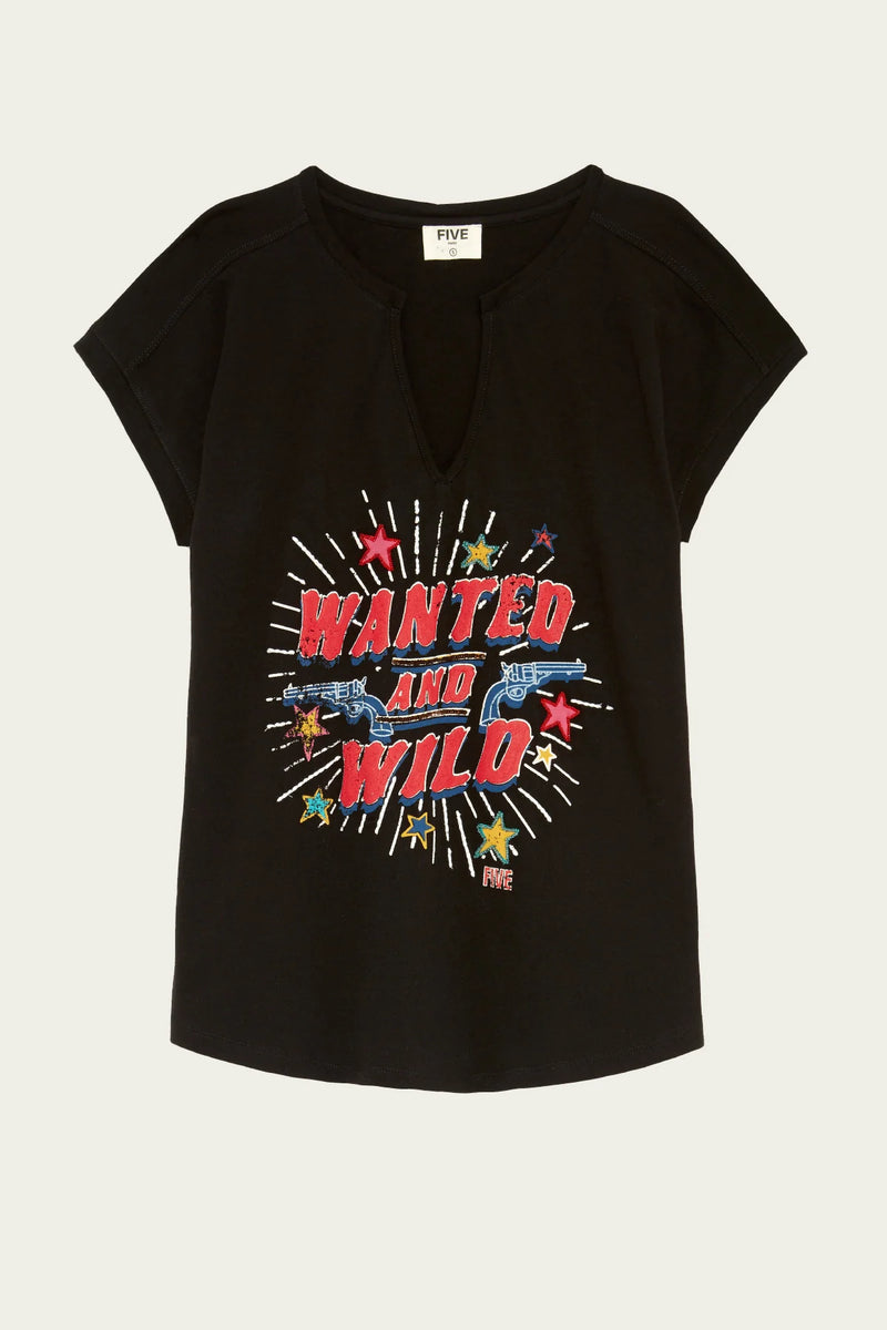 T-shirt Five Wanted Noir