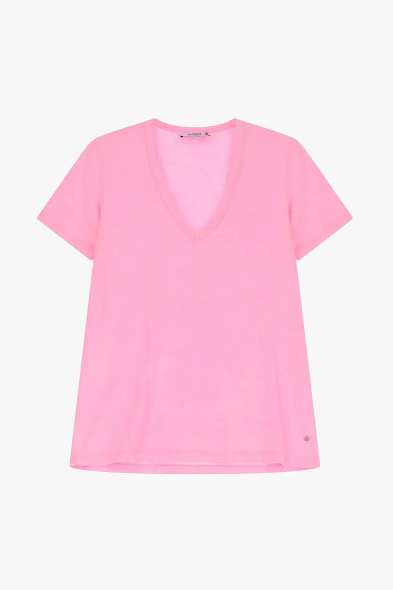 T-shirt Please Fuxia Fluo