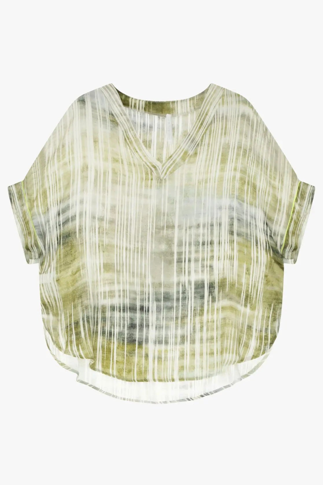 Top Imperial imprimé et bandes jaunes fluo Panna/Verde