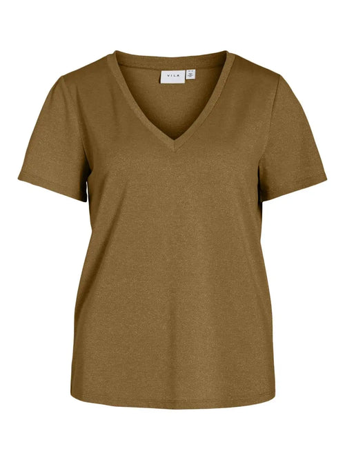 T-Shirt paillettes Vila Viluxi Dark Olive