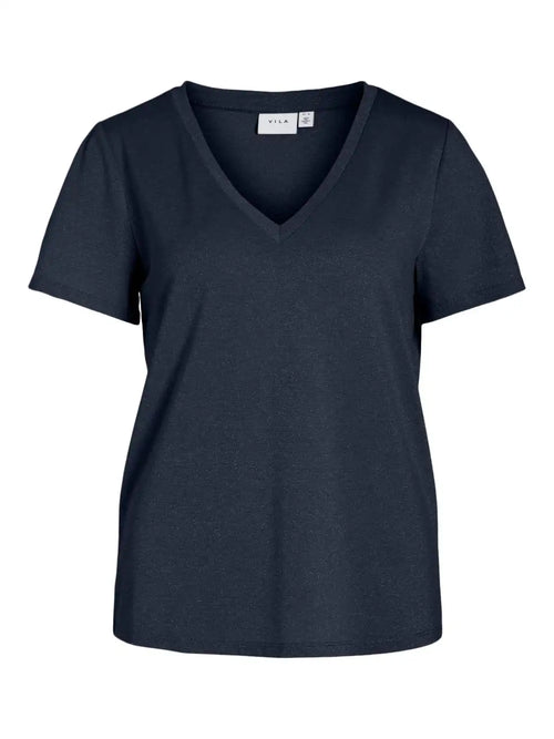 T-Shirt paillettes Vila Viluxi Navy Blazer