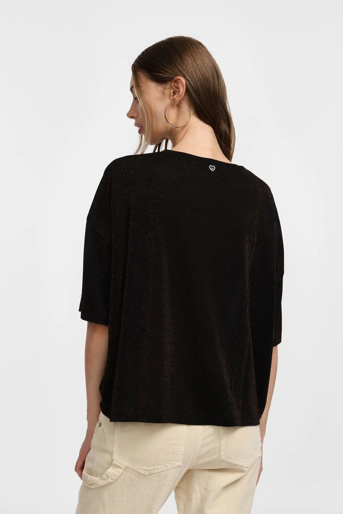 T-shirt oversize Please à paillettes Marrone