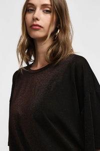 T-shirt oversize Please à paillettes Marrone