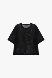 T-shirt oversize Please à paillettes Nero