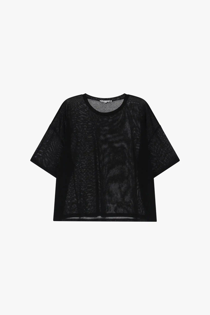 T-shirt oversize Please à paillettes Nero